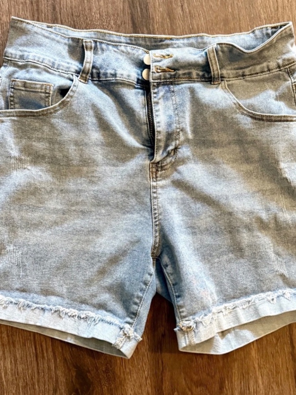 Women's Plus Size High Waisted Jean Shorts - Blue - Size 16W